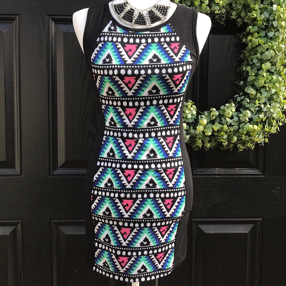 La Vie small cotton sleeveless tribal tight dress